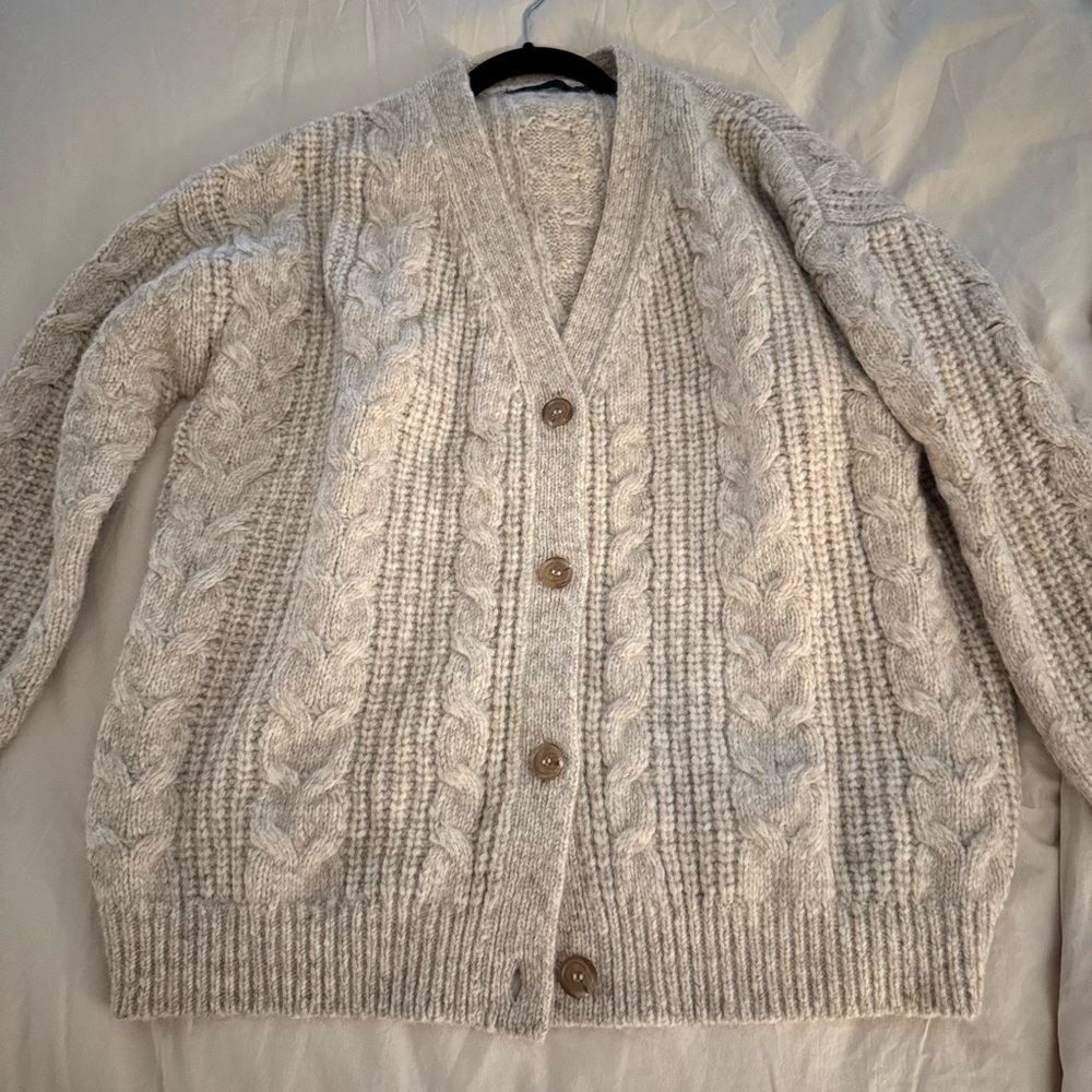 Jenni Kayne Cream Cable Knit Cardigan